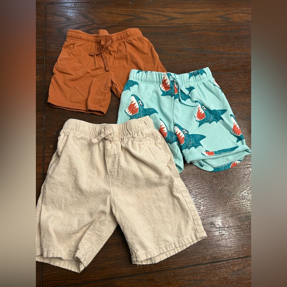 H&M Kids Shark Print and Solid Shorts Trio
